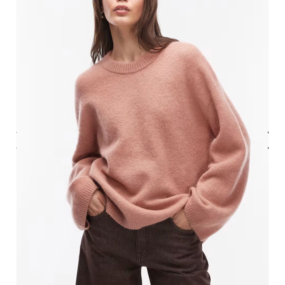 ARKET Alpaca Wool Oversized Sweater Light Pink Medium
